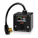 30A AC Power Meter, 240V NEMA 14-50P to NEMA L14-30R 4-Pin Locking Female Socket, Outlet Monitor for Generator, LCD Display Digital Multimeter Tester, 50A to 30A Multifunction Energy Monitor