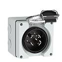 30Amp Power Inlet Box,NEMA L14-30P 125/250Volt 7500W Inlet Generator Plug Outdoor dustproof and Weatherproof For Electric Vehicles, generators, Welding Machines, etc.ETL Listed