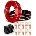 30FT 1/0 Gauge Battery Cable Kit 0 Gauge CCA Power & Ground Wire with Lugs