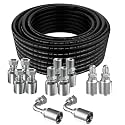 30Ft 1/2 Hydraulic Hose with 12Pcs 1/2" NPTF Male &amp; 1/2inch JIC 37° Female &amp; Male &amp; Female 90° Elbow Hydraulic Hose Fittings W.P.40MPa / 5800PSI