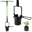 30in Long Handle Bulb Planter Tool, 5 in 1 Lawn Tool with Serrated Base