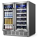Velivi 30''Wine and Beverage Refrigerator-Dual Zone Under Counter Fridge