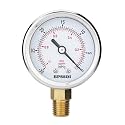 30inHg Vacuum Pressure Gauge, Water Pressure Gauge, 2.5" Dial Size, 1/4" NPT Lower Mount, 304 Stainless Steel Case, for Pneumatic Air Compressor RV Regulator Valve Test(with Tape)