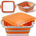 30L Collapsible BBQ Prep Tub with Locking Lid &amp; Cutting Board Meal Prep Tub