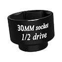 30mm Stubby Impact socket 1/2 drive 6 Point wrench tool, for pulley and semi brake caliper retaining bolts Toyota 3VZ oil cooler Camry LE 4 cylinder the spark plug nuts Lawn Mower blades bolts