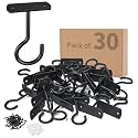 30Pack 2.5In Ceiling Hooks Bulk for Hanging Plants Black