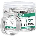 OURU 54PCS 1/2 Pex Crimp Rings, 304 Stainless Steel Pex Fittings
