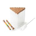 30pcs 20ml Glass Test Tubes 15 x 150mm with Cork Stoppers and Brush for Scientific Experiments and Plant Propagation Test Tubes
