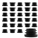 30Pcs 22mm(7/8Inch) Round Plastic Plug, Pipe Tubing End Cap, Black Furniture Finishing Sliders, Plastic Glide Protection for Round Metal Tube and Furniture