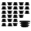 30Pcs 25mm/1Inch Round Plastic Plug, Pipe Tubing End Cap, Black Furniture Finishing Sliders, Plastic Glide Protection for Round Metal Tube and Furniture