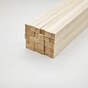 30Pcs Balsa Wood Square Dowels 3/8" x 3/8" x 12" inch ，DIY Balsa Wood Sticks for Crafts Model Making