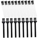 Outanaya 30pcs Mini Cleaning Brush for Electric Shaver and Beard Razor Ergonomic Handle for Keyboard and Clipper Gaps Durable Design Black White