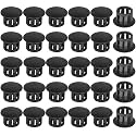 12mm Plastic Hole Plugs - Masendelk Snap-in End Caps - Black - 30pcs