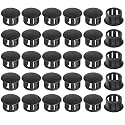 14mm Plastic Hole Plugs - Masendelk Snap-in End Caps - Black - 30pcs