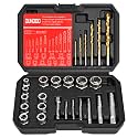 30PCS Screw Extractor Set & Bolt Extractor Set, Left Hand Drill Bit Set, Easy Out Extractor Set，Stripped Bolt Remover Tools，Cobalt HSS Steel Kit for Damaged, Rounded-Off Bolts, Screws, Nuts, Studs