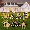 30th Birthday Decorations for Him &amp; Her - 7 Pcs Birthday Yard Signs with Stakes, LED Lights &amp; Double-Sided Tape | Happy 30th Decor | Outdoor/Indoor Party Favors, Photo Props &amp; Lawn Decorations