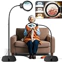 30X 10X Large Floor Magnifying Glass with Light and Stand