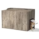 31.5" Cat Litter Box Enclosure Furniture with Door, Gray