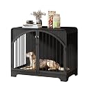 31.5" Farmhouse Dog Crate Furniture for Small Dogs, Decorative Pet House End Table, Wooden Dog Kennel Furniture Indoor, Black