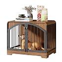 31.5" Farmhouse Dog Crate Furniture for Small Dogs, Decorative Pet House End Table, Wooden Dog Kennel Furniture Indoor, Retro Brown
