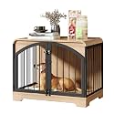 31.5" Farmhouse Dog Crate Furniture for Small Dogs, Decorative Pet House End Table, Wooden Dog Kennel Furniture Indoor,Oak
