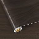 31.5"x157" Dark Wood Textured Peel and Stick Wallpaper Walnut Contact Paper