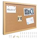 31.5"x48" Crude Wood Framed Hanging Cork Bulletin Board