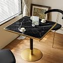 31.5'' Tulip Table, Square Dining Table with Sintered Stone Tabletop
