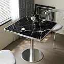 31.5'' Tulip Table, Square Dining Table with Sintered Stone Tabletop