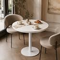 31.5'' Tulip Table, Square Dining Table with Sintered Stone Tabletop