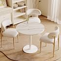 31.5'' Tulip Table, Round Dining Table with Matte Sintered Stone Tabletop