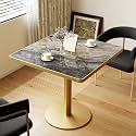 31.5'' Tulip Table, Square Dining Table with Sintered Stone Tabletop