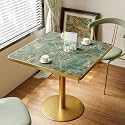 31.5'' Tulip Table, Square Dining Table with Sintered Stone Tabletop