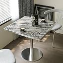 31.5'' Tulip Table, Square Dining Table with Sintered Stone Tabletop