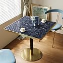 31.5'' Tulip Table, Square Dining Table with Sintered Stone Tabletop