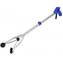 31.5in Reacher Grabber Tool, Trash Picker Upper Grabber, Aluminum Alloy Foldable and Reaching Tool with Rotating Jaw, Trash Pick Up Grab Tool, Claw Grabber Stick(Blue Handle)