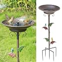 31”H Solar Bird Bath for Outside,Metal Bird Bath with Solar Fountain