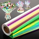 31 in x 200 ft Iridescent Cellophane Wrap Roll, Red and Golden Iridescence