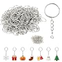 310 Pcs 1 Inch Keychains with Chain and 310 Pcs Jump Rings，Keychain Rings for Crafts，DIY Key Rings for Crafts Key Chain Chains，Key Chains Rings Parts with Open Jump Ring and Connector