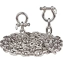 316 Stainless Steel Boat Anchor Chain with 2 Pcs Anti-Off Shackles, Marine Grade