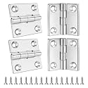 316 Stainless Steel Heavy Duty Marine Hinge 2 x 2 in Square Boat Hatch Hinge (50 mm X 50 mm) Marine Grade Stainless Steel Door Hinges with 316 SS Mounting Screws for Cabinet Doors, RV-4Pcs