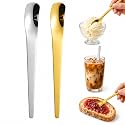 316L Long-Handle Stainless Steel Dessert Spoon, Deep Bowl Spoon，MIx：2