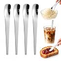 316L Long-Handle Stainless Steel Dessert Spoon, Deep Bowl Spoon，Silver：4