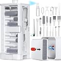32 in 1 Cleaning Tool Kit with Screen Cleaner, Spray Bottle, Tweezer, Brush, SIM Tool &amp; Key Puller| Multi Device Cleaner for PC, Laptop, iPhone, iPad, Airpods, Camera &amp; Keyboard (White)