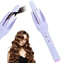 32/28MM Automatic Curling Iron Hair Curler with 3 Temperature Adjust Anti-Scald Anti-Tangle Auto Rotating Curling Wand (Purple)