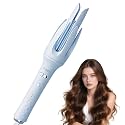 32/28MM Automatic Curling Iron Hair Curler with 3 Temperature Adjust Anti-Scald Anti-Tangle Auto Rotating Curling Wand (Blue)
