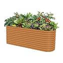 32" Extra Tall Raised Garden Bed Kits, 2 x 8 x 2.7ft Raised Planter Box Outdoor, 3.5 x 6.5 x 2.7ft Deep Root 9 in 1 Modular Metal Raised Beds for Gardening Vegetables Flowers Fruits -Terra Cotta
