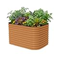 32" Extra Tall Raised Garden Bed Kits, 3.5 x 5 x 2.7ft Raised Planter Box Outdoor, 2 x 6.5 x 2.7ft Deep Root 6 in 1 Modular Metal Raised Beds for Gardening Vegetables Flowers Fruits - Terra Cotta