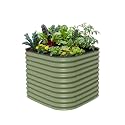 32" Extra Tall Raised Garden Bed Kits, 3.5 x 3.5 x 2.7ft Raised Planter Box Outdoor, 2 x 5 x 2.7ft Deep Root 4 in 1 Modular Metal Raised Beds for Gardening Vegetables Flowers Fruits - Olive Green