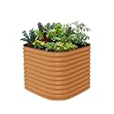 32" Extra Tall Raised Garden Bed Kits, 3.5 x 3.5 x 2.7ft Raised Planter Box Outdoor, 2 x 5 x 2.7ft Deep Root 4 in 1 Modular Metal Raised Beds for Gardening Vegetables Flowers Fruits - Terra Cotta